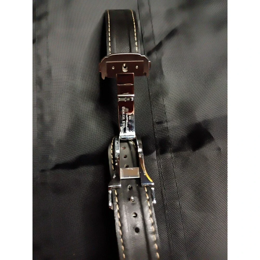 Hamilton Broadway 20mm Black Leather Watch Strap OEM Genuine Deployment Clasp